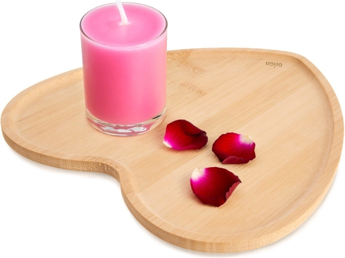 Bambusový servírovací talíř ve tvaru srdce 22 × 22 cm