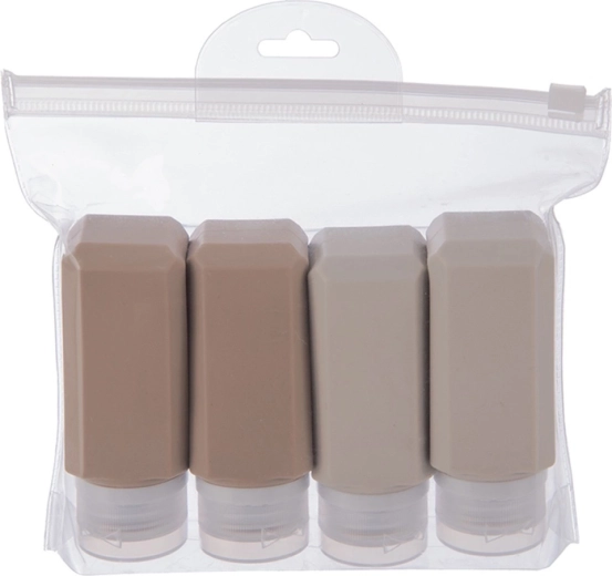 Silikonové cestovní lahvičky na kosmetiku v pouzdře, sada 5 ks