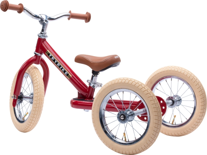 Trybike dětské odrážedlo 2v1 (tříkolka i dvoukolové) červené matné