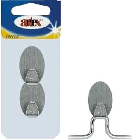 Samolepicí nerezový oválný háček (2 ks)