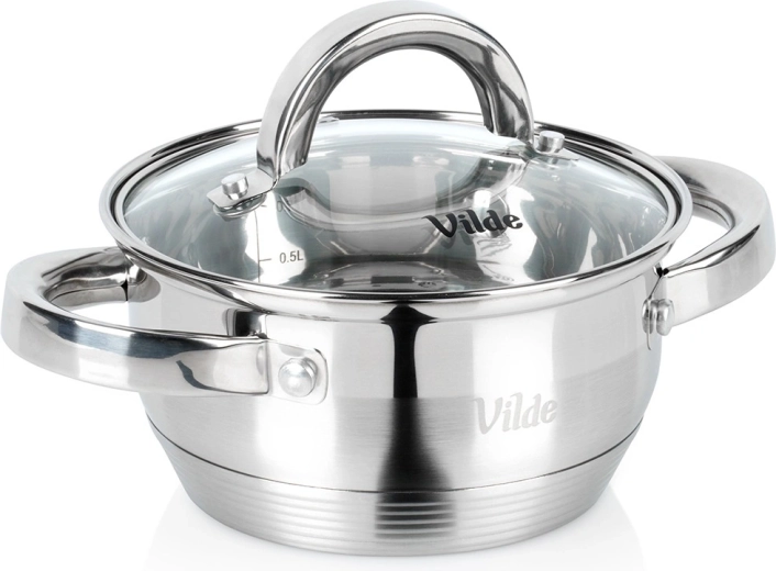 Nerezový hrnec se skleněnou poklicí INOXCELLENT 14 cm, 1 l