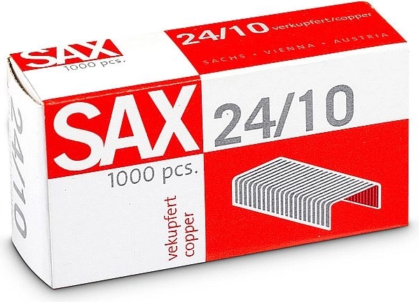 Sešívací spony 24/10 měděné, 1000 ks