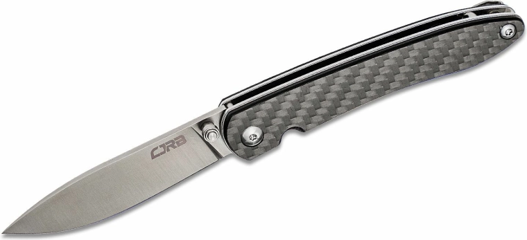 Vreckový zavírací nůž CJRB Ria 7,5 cm, sand polish, černý, uhlíkové vlákno