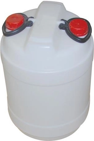 Plastový dvouhrdlý sud 50 l bílý