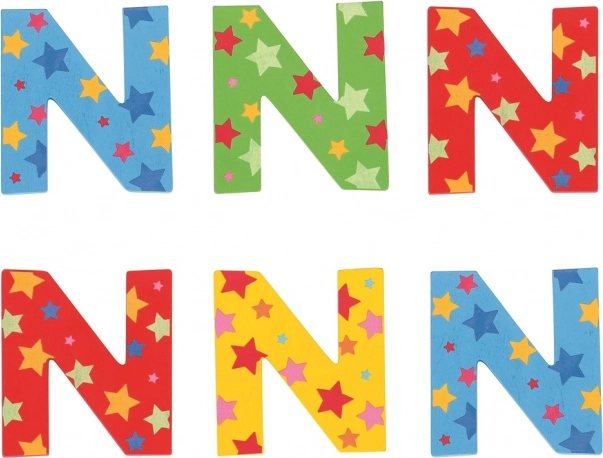 Bigjigs Toys hvězdičkové dřevěné písmeno N
