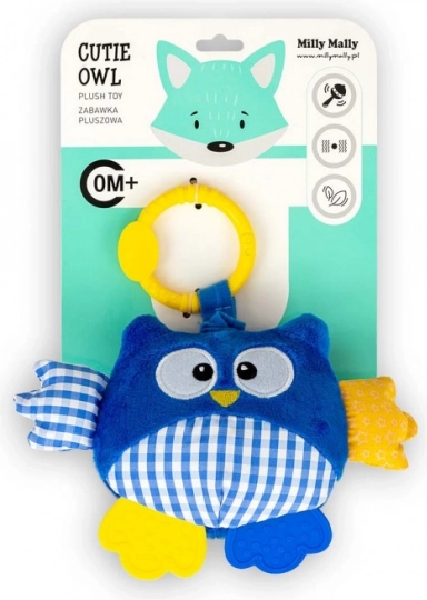 Závěsná plyšová sovička Cutie owl modrá