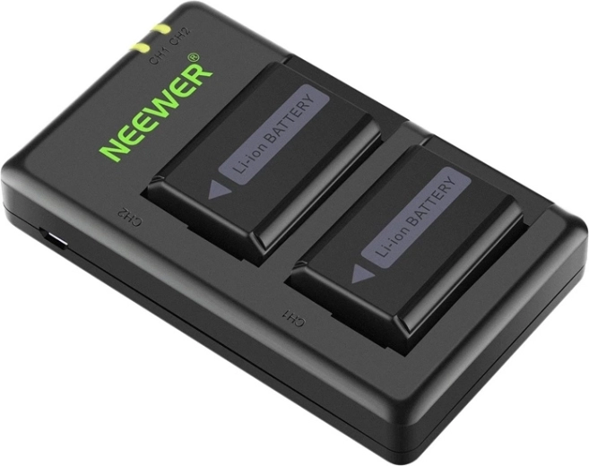 Neewer sada 2× baterie Sony NP-FW50 a duální USB nabíječka