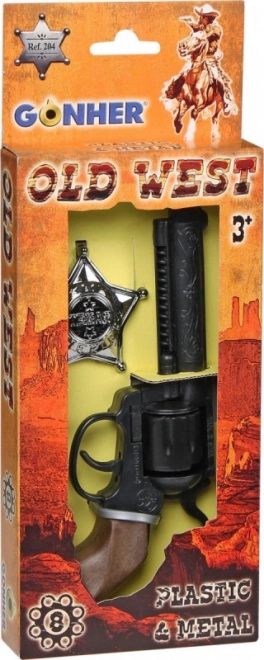 Kovbojský revolver s odznakem GONHER