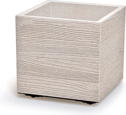 Květináč Madera Square Eco Wood 38,5 cm – bílý