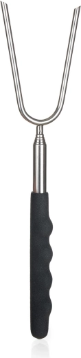 Teleskopická opékací vidlice z nerezu s PVC rukojetí 24–86 cm