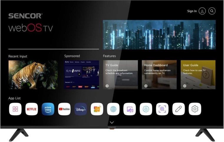 Sencor 65" UHD Smart TV s webOS