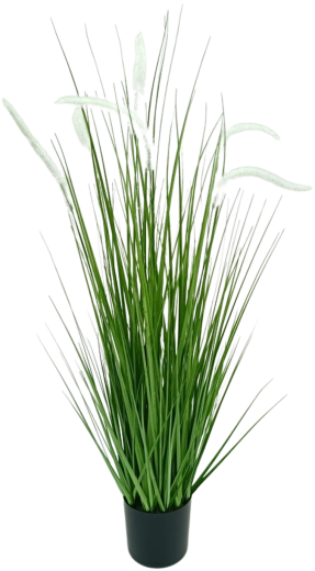 Umělá tráva Pennisetum bílá v květináči 90 cm
