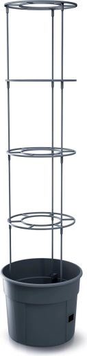 Květináč na rajčata s oporou v antracitové barvě