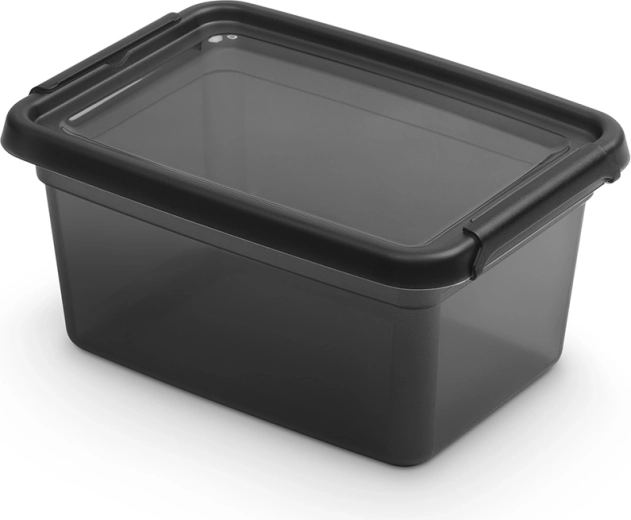 Basestore dóza s víkem a klipsami 1,5 l coal