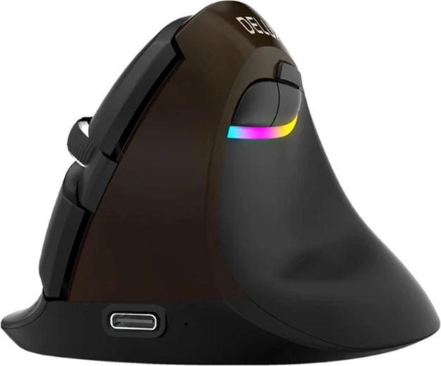 Ergonomická vertikální myš Delux m618 mini jet (bluetooth/2,4 ghz, usb-c)