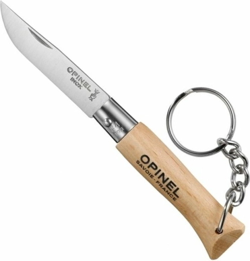 Opinel N°04 Inox kapesní nůž na klíče, bukové dřevo 5 cm