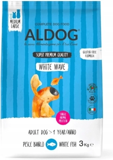 Aldog White Wave granule pro dospělé psy M/L s bílou rybou 3 kg