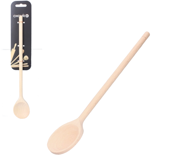 Dřevěná kulatá kuchyňská lžíce 30 cm z bukového dřeva