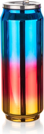 Termoska plechovka 0,43 l duhová modrá BE COOL