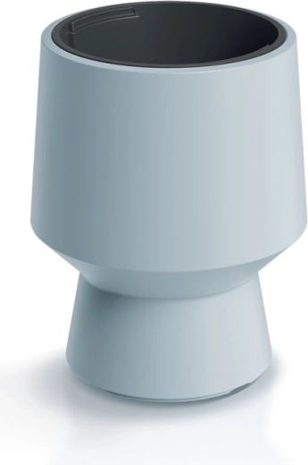 Květináč s vložkou 34,3 cm – světle šedý moderní plastový květináč na podlahu, terasu i balkon