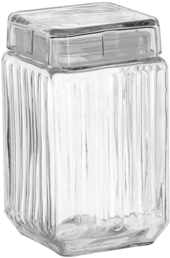 Čtvercová skleněná dóza 1,7 l se skleněným víkem