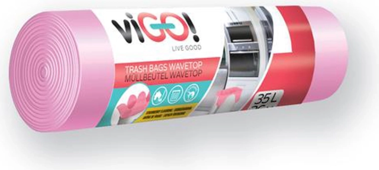 Sáčky do koše s uchy VIGO!, 35 l, vůně jahoda (26 ks)