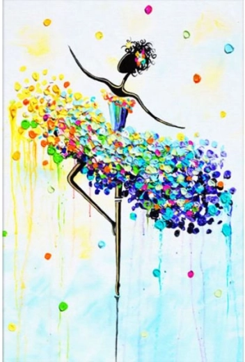 Obraz k malování podle čísel v rámu 40 × 50 cm baletka – barevná - 1 kus