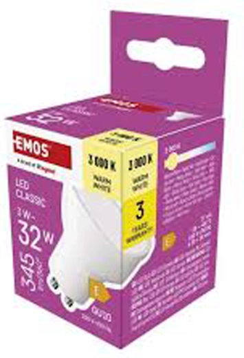 LED žárovka GU10 MR16 3 W teplá bílá 345 lm