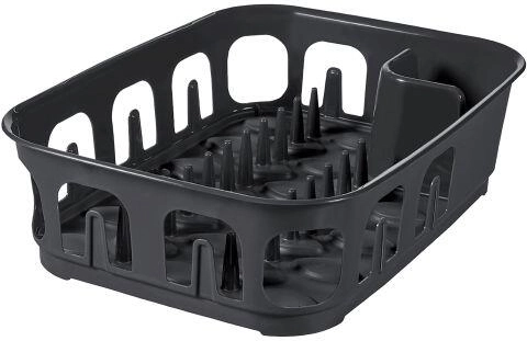 Odkapávač na nádobí obdélníkový 39 × 29 × 10 cm, tmavě šedý plast