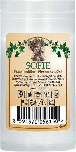 Náhradní parafínová hřbitovní svíčka bílá 9,5 cm