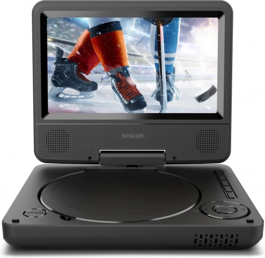 Přenosný DVD přehrávač Sencor s 7" otočným LCD, USB/SD