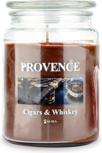 Vonná svíčka ve skle PROVENCE cigars & whiskey 95 hodin