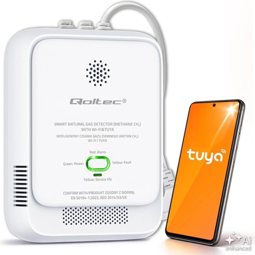 Chytrý detektor úniku zemního plynu CH4 s Wi‑Fi TUYA a LED alarmem 85 dB