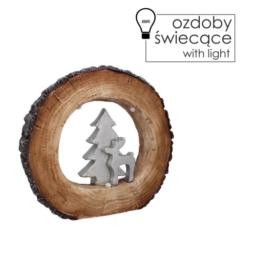 Vánoční LED figurka – stromeček a sob na kmínku 38 × 7 × 34 cm