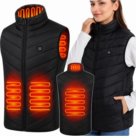 Unisex vyhřívaná zimní vesta USB s napájením z powerbanky, velikost XL