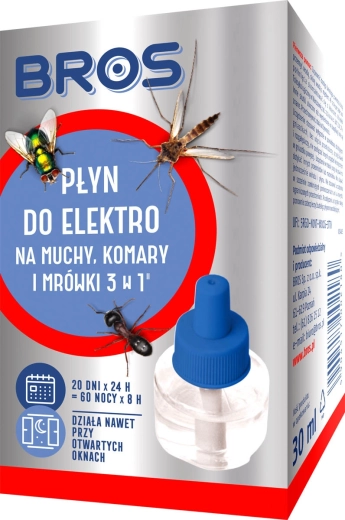 Náplň do elektrofumigátoru BROS proti komárům, mouchám a mravencům 30 ml