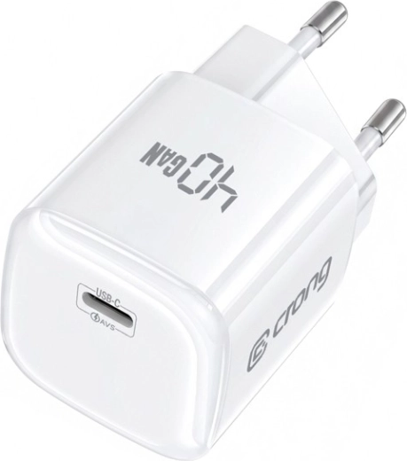 Crong NEO GaN síťová nabíječka USB‑C 40 W PD 3.2 s AVS