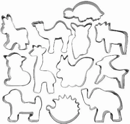 Sada nerezových vykrajovátek na cukroví – zvířátka, 12 ks