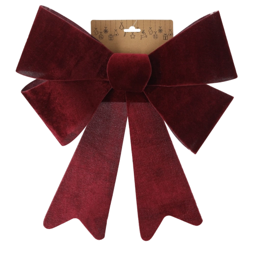 Vánoční mašle z veluru bordová 36 × 51 cm