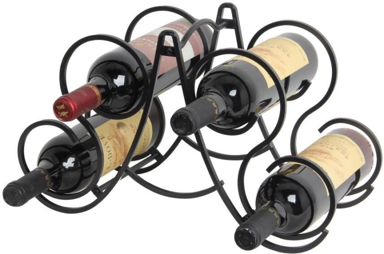 Stojan na 4 láhve vína, černý mat