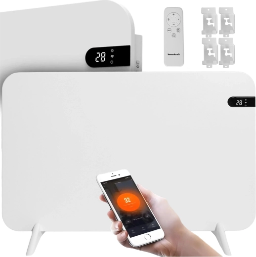 Infračervený topný panel Bauerkraft 450 W s Wi‑Fi a displejem 45 × 70 cm
