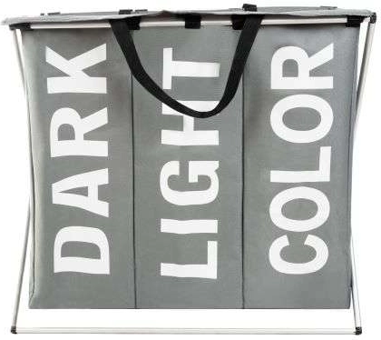 Tříkomorový koš na prádlo se skládacím rámem