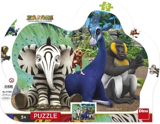 Dino obrysové deskové puzzle Zafari 25 dílků