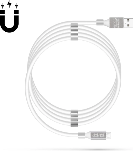 Magnetický datový kabel MicroUSB 2 A bílý