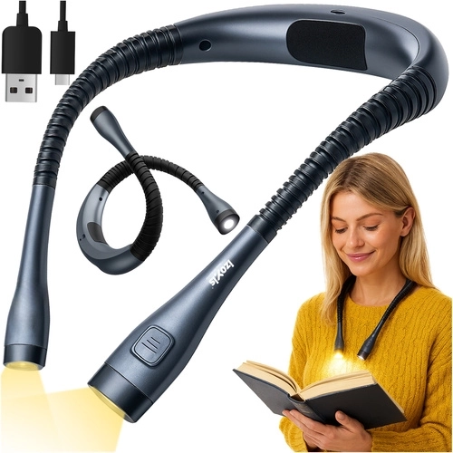 Izoxis LED lampička na krk na čtení s USB‑C nabíjením