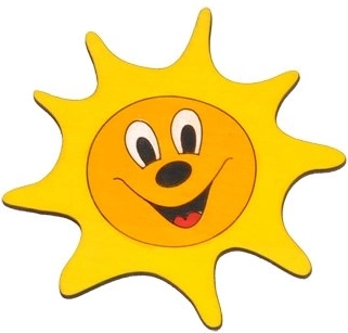 Dřevěná nábytková úchytka Sluníčko