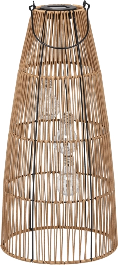 Solární zahradní lampion z ratanu 55 cm, hnědý