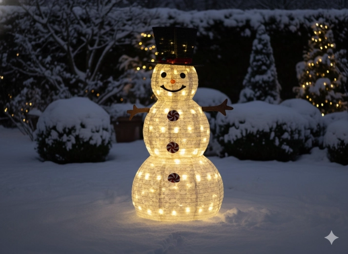 Vánoční LED sněhulák 1,5 m, 120 LED, teplá bílá, vnitřní/venkovní