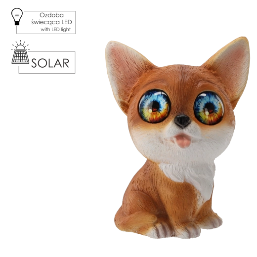 Zahradní figurka kočky se solárním LED osvětlením 20,5 × 21 × 28,5 cm