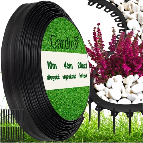Gardlov zahradní obruba 4 cm x 10 m černá + 20 kotev